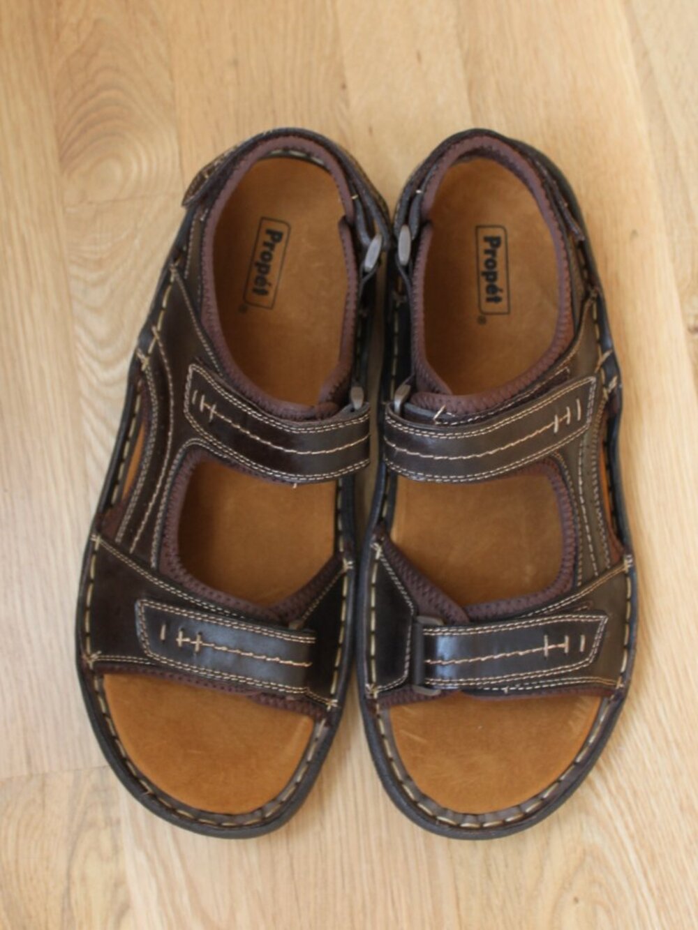 NIB Propet Jordy Mens Brown Leather Sandals 10.5 XX 5E Extra Wide